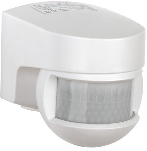VEMER VE213500 SENSOR 200 – Sensore di Movimento a Infrarossi da Parete, Rilevatore Presenza 200°, Portata 12 m, Testa Orientabile, IP55, Alimentazione 230V, Bianco
