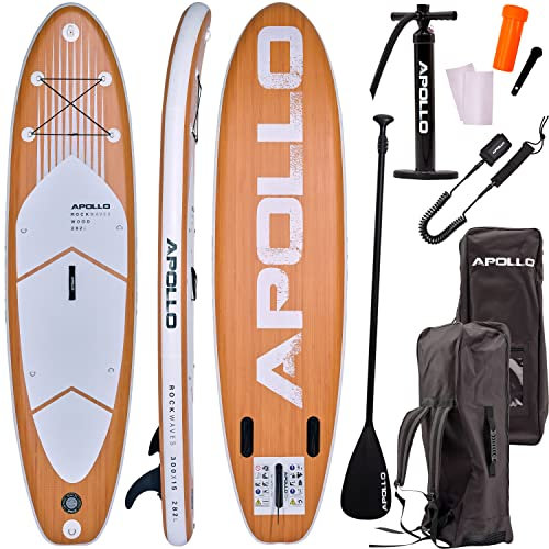 Apollo SUP Board - Wood White - 300 x 15 cm - Stand Up Paddle Board