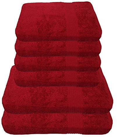 Julie Julsen Handtuch Set 2X Duschtuch 4X Handtuch Bordeaux/in 23 Farben erhältlich weich und saugstark