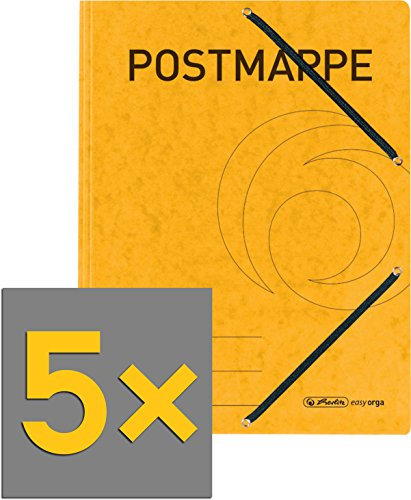 Einschlagmappe A4 mit Gummizug Postmappe gelb 5 Stück