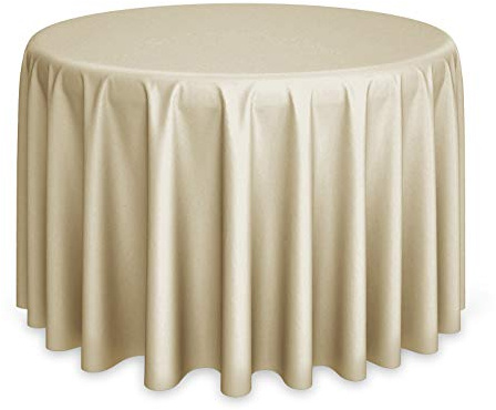 Lann's Linens - 120 Round Premium Tablecloth for Wedding/Banquet/Restaurant - Polyester Fabric Table Cloth - Beige