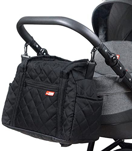 BabyLux Wickeltasche CANDY PIK Kinderwagentasche Baby Windel Tasche Pflegetasche (CandyPik Schwarz)