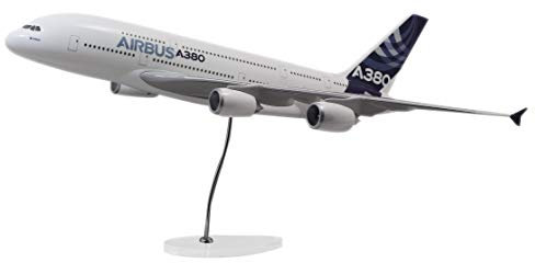 Airbus - Maquette A380 échelle 1:100, Déco Bureau, Objet de Collection, Idéal pour Bureau, Chambre, Salon, Résine polyuréthane, avec Support, Dimensions 33 x 30 x 15 cm