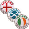 3er Set England + Schottland + Irland Abzeichen 60 mm gestickt/UK Großbritannien Aufnäher Aufbügler Sticker Flicken Bügelbild Patch/Reiseführer Flagge Fahne Flagg Karte Wandern Wanderführer Wales
