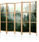 murando - Paravent Innen Raumteiler Holz Wald Landschaft Nebel 225x172 cm 5-teilig Japanische Trennwand Raumtrenner Room Divider Mobiler Sichtschutz Spanische Wand Abtrennung Japan c-B-0443-z-c