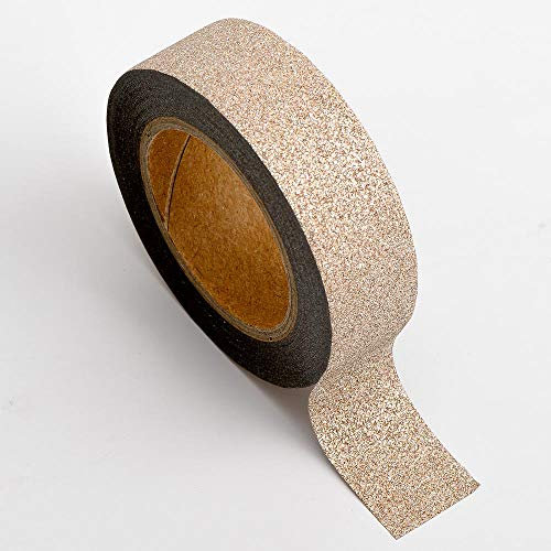Italian Options Rose Gold Glitter Washi Adhesive Tape (15mm x 10 Metre)