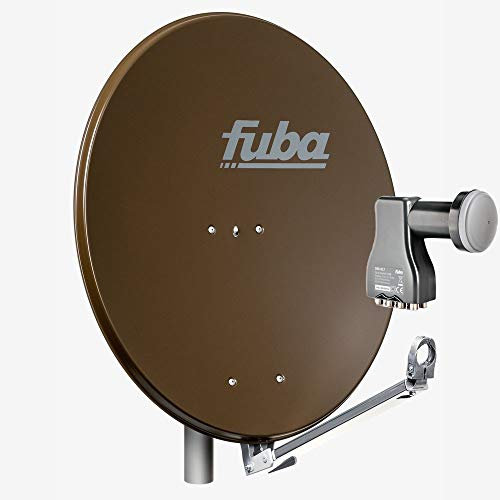 Fuba Satellitenschüssel Komplettset 8 Teilnehmer DAL 808 B - Sat Komplettanlage Fuba DAL 800 B Alu Sat-Schüssel/Sat-Spiegel 80cm braun + Fuba DEK 818 Octo LNB 8 Teilnehmer - HDTV, UHD(4K/8K), 3D