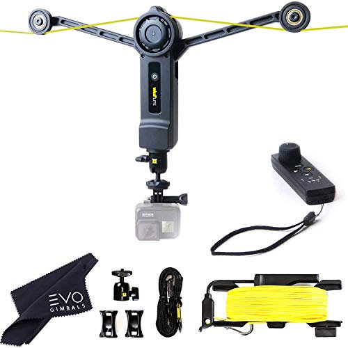 LITE Cable Cam with Remote for Action Cameras Insta360 X4/X3/X2/ One RS/R, GoPro 11/10/9, Smartphones and DSLR Mirrorless Cameras up to 3.3LBs - Film Moving Shots Even Where Drones Can't Go