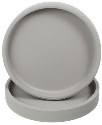 YARNOW 2PCS Ceramic Plant Pot Saucers - Flower Pot Drip Trays for Indoor & Outdoor Use, 10.5 x 1.5 Cm, Grey