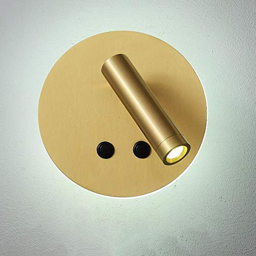 Moderne Nuit Lumière Applique Murale, Lampe LED Mur Chambre Réglable Bras Liseuse Avec Double Interrupteur, Laiton Brossé Fini Mur D'appareils D'éclairage, For La Décoration De Tête De Lit D'hôtel
