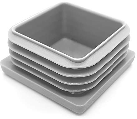 Enkotrade 21 Stück Lamellenstopfen Grau für Vierkantrohre, 40x40 mm, Rohrabdeckung aus hochwertigem Polyethylen Kunststoff, Stopfen, Endstopfen, Kappen, Gleiter | Rohrstopfen Quadratisch