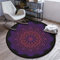 Morbuy Runder Teppich Innenbereich, Mandala Drucken Flur Teppich Polyester Wohnzimmer Fussabstreifer rutschfest und Waschbar Praktische Fußabtreter (120cm,Lila Lotus)