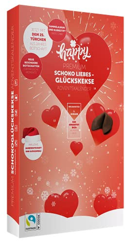 Happy in love Adventskalender -Glückskekse mit herzerwärmenden Liebes-Sprüchen - inklusive tollen Überraschungen