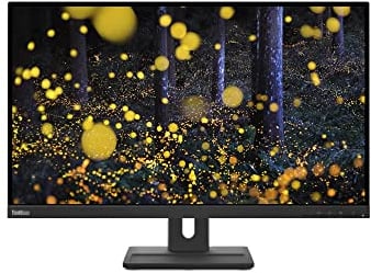 Lenovo ThinkVision E27q-20 68,58 cm (27 Zoll, 2560x1440, WQHD, 75Hz, WideView, 350nits) Business Monitor (HDMI, DisplayPort, 4ms Reaktionszeit, Pivot Stand) schwarz
