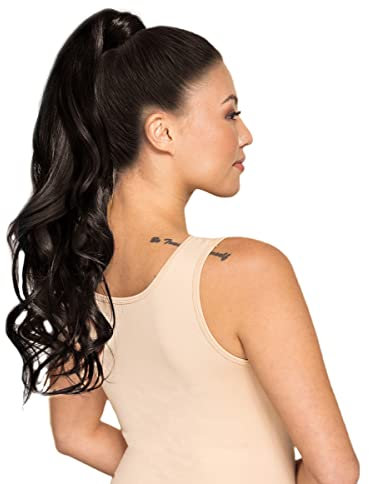 WENNALIFE Coda Capelli Extension Veri, 35cm 14 Pollici 75g Marrone Scuro Naturali Umani Ponytail Clip in Wrap Around