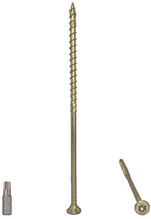 Confezione da 60 viti universali per legno, in acciaio zincato giallo, 6.0 x 160 mm, testa Torx, testa svasata, viti per truciolare (60, 6.0 x 160 mm)