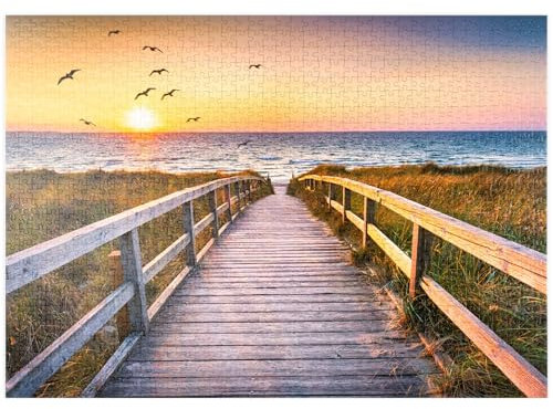 MyPuzzle Sonnenuntergang am Dünenstrand, Nordsee - Premium 1000 Teile Puzzle - MyPuzzle Sonderkollektion von Puzzle Galaxy