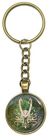 Gionatan Shop Loki Elmo des Englands Schlüsselanhänger Kristall (Bronze)