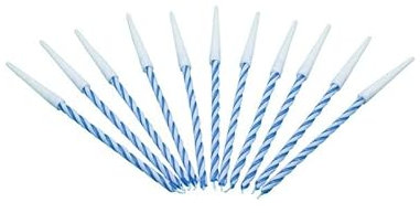 Past Kolor Packung mit 12 Spiralkerzen, Kerzen für Kuchen oder Geburtstagskuchen, Partykerzen (blau)