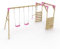 Rebo® Wooden Garden Children's Swing Set with Monkey Bar Attachment - Comet Pink | OutdoorToys | Kids' Outdoor Wooden Play Equipment for Gardens, Frame and Accessories Included, Weather Resistant