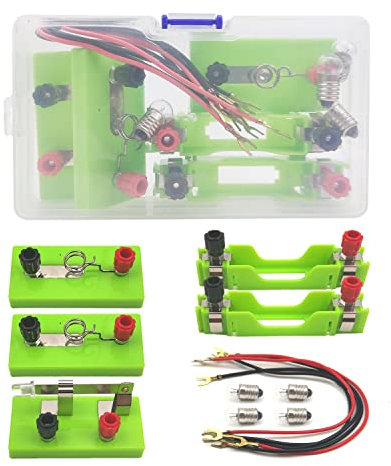 CYIOU Circuito Elettrico Kit,Esperimenti per Bambini, Circuito Starter Kit,di Apprendimento Scientifico, Lampadina Interruttore Linea Conduttiva, Laboratorio di Fisica per Esperimenti