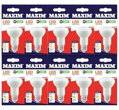 Maxim LED R63 Edison Screw (Cool White) - 8watt (60watt) - 806 Lumen (Pack 10) - 60MLR63E27C5X10