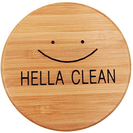 Hsthe Sea 2PCS Bamboo Dishwasher Magnet Round Kitchen Dishwasher Magnet Clean Dirty Sign(B)