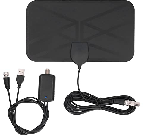 Digitale TV Antenne Indoor DVB-T2 für HDTV 4K Ultra HD und Full HD 1080P Empfang - Flache Digitale Terrestrische Antenne mit hoher Reichweite für alle digitalen Fernseher zu Hause
