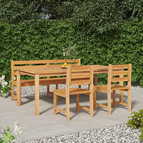Chusui 4-TLG. Garten-Essgruppe, Gartenmöbel Set, Garten Möbel, Gartengarnitur, Sitzgarnitur, Gartenset, Sitzgruppe Garten, Garten Möbelsets, Massivholz Teak