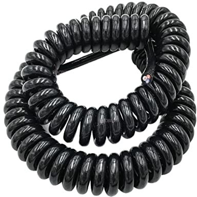3 Kernfeder Draht Spiral elektrisches Kabel 0,5 Quadrat 2,5 M 5 m 7,5 m Dunkler Netzkabel Extensible Draht (Size : Line length 5m, Color : 3-core 14AWG)