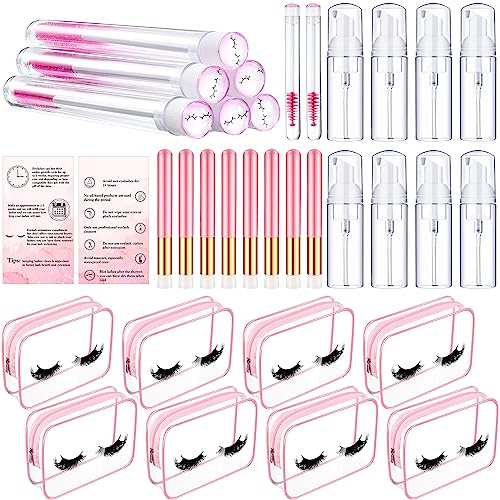 40 Pcs Lash Shampoo Brushes Set for Women Mother, Pink