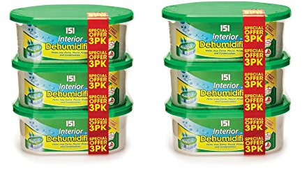 ZOPPER | 6Pk Interior Dehumidifier 250ml | Fragrance Free | Helps Stop Damp, Mold Mildew and Condensation | Improving Air Quality In The Home & Office