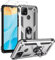 FMPCUON Funda para Huawei P30 Lite/Nova 4e Carcasa, 2 Pack Cristal Templado, Protección Cámara con 360 Anillo Soporte PC y Silicona TPU Case - Plateado