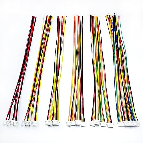 BOJOUL for 24 Pcs JST SH 1.0mm 2 3 4 5 6 7 Pin 28AWG Female Connector Plug with Wire Cable 20cm