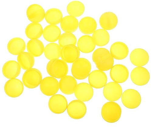 Sosoport Table Tennis Balls Lotto Ball, 25pcs Hollow Raffle Drawing Balls Gumball Machine Balls Lucky Ball Plastic Bingo Balls Vending Machine Capsule 40mm Yellow 4X4X4cm Table Tennis