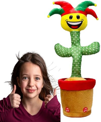 Dariicha Talking Dancing Cactus Toy-Mimics Your Voice, Singing, Dancing, Perfect for Christmas Decor, an Engaging Kids' Companion Bringing Entertainment and Festive Joy to Your Home(A)