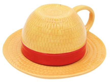 LoJax Handgefertigte Porzellantasse, Anime-Keramik-Tasse, Kaffeetasse einteilig, Bürotasse, Strohhut-Ruffy-Keramikbecher-Geschenk, Büro-Souvenir