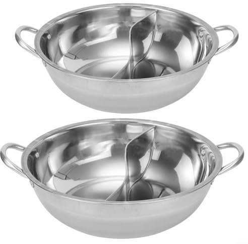 Casserole à soupe en acier inoxydable à double compartiment, 28 cm et 30 cm, compatible avec cuisinière à gaz, mélange sans odeur (B)