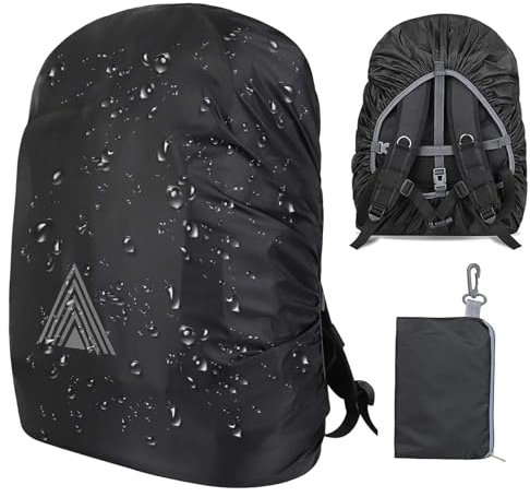 YUNCHONGuk Housse Sac à Dos Imperméable Réfléchissante15-75L,Housse de Sac à Dos Anti-Pluie, Anti-Poussière,Anti-Pluie,Housse de Protection,Housse de Pluie pour Le Camping et la randonnée (S(30-40L)