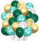 60 Stück Luftballons Metallic Grün Weiß, 12” Gold Konfetti Latex Ballons, Metallic Gold Grün Luftballons, Helium Balloons für Kinder Geburtstag Babyparty Hochzeit Graduierung Feier Dekorationen