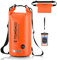 TOMSHOO Dry Bag Set, 10L/20L Wasserdicht Rucksack mit Wasserfester Handytasche & Tasche, Verstellbarer Schultergurt, Waterproof Backpack für Kajak Fahren, Wandern, Camping, mehr, 10L, Orange
