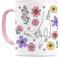 Muttertagsgeschenk Tasse Mama personalisiert mit Namen Sohn Tochter Mutter Geschenk zum Muttertag Kaffeebecher Blumen Kaffeetasse aus Keramik 330 ml (2 Kinder)