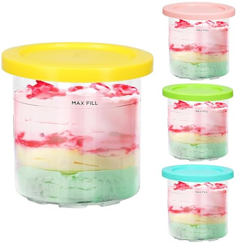 Advantez Eisbehälter Set in 4 Farben, BPA-frei, spülmaschinenfest 11,5x11cm…