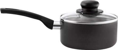 Non Stick Saucepan with Lid | Anti Slip Soft Handle | Cooking Pots & Pans | Perfect for Kitchen & Restaurant | Multi Purpose Sauce Pot (Chef's Choice, 16cm FS016)