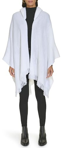 Calvin Klein Damen Super Soft Casual Cold Weather Hoody Shawl Mode-Schal, Cream, Einheitsgröße
