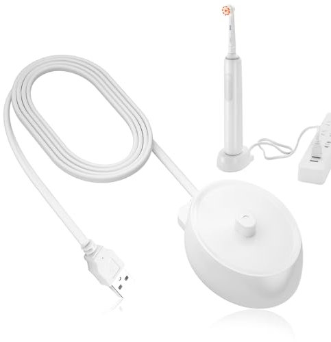 per Oral B Caricabatterie per spazzolino elettrico USB Plug Induttivo Base di ricambio compatibile con B-raun Pro 3 iO3 iO4 iO5 iO6 Tipo 3757 Base di ricarica impermeabile Adattatore universale USB