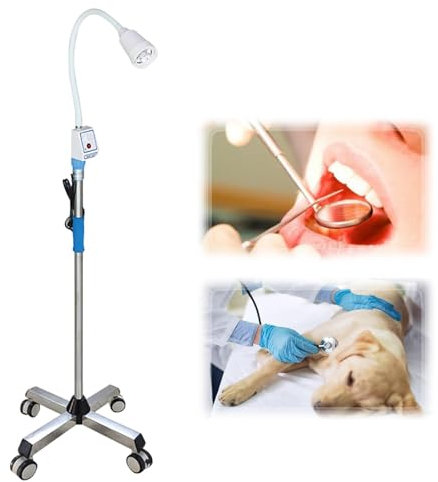 vanenferse LED-OP-Untersuchungsleuchte, Schwanenhals-Untersuchungslampe Für Die Ambulante Gynäkologie, Stomatologie, Mobile Haustierlampe, Bodenständer, 360° Drehbar, Höhenverstellbar