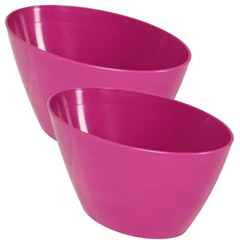 MePla - 2 Stück Orchideen-Schiffchen - wetterfestes Pflanzgefäß - UV-beständiger Blumenkübel - Pflanzschale - Schale - L 25 cm - Fuchsia
