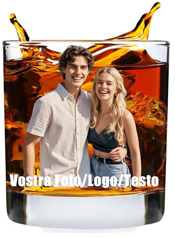 Bicchieri Whisky Personalizzata, Bicchieri Personalizzati con Nome Foto Logo, Regali Uomo Compleanno, Regalo Festa del Papà, Regalo Papà, Regali Natale