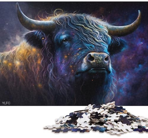 Puzzle für Erwachsene und Kinder, Cosmic Galaxy Yak, 1000-teiliges Puzzle aus Pappe für Erwachsene und Kinder ab 12 Jahren, tolles Geschenk für Erwachsene (Größe 38 * 26 cm)